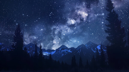 The night sky with the Milky Way clearly visible, background, wallpaper.