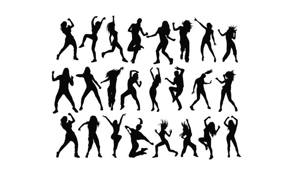 Zumba dance Vector bundle, Baby Penguin Clipart, Silhouette, Vector, icons, illustration, design.