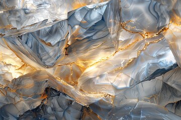Naklejka premium Close-up of a luxurious marble texture with golden veins.