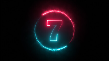 Neon light tube number 7
