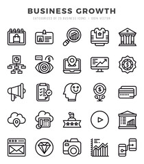 Vector Business Growth types icon set in Lineal style. vector illustration.