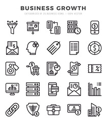 Business Growth. Lineal icons Pack. vector illustration.