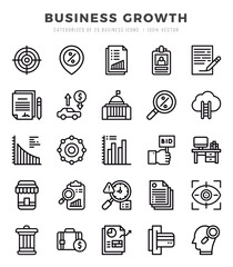 Set of Business Growth icons in Lineal style. Lineal Icons symbol collection.