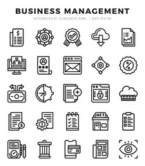 Set of simple Lineal Business Management Icons. Lineal art icons pack.