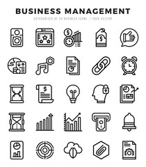 Business Management Lineal icons collection. 25 icon set. Vector illustration.