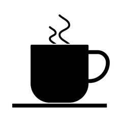 coffee cup icon, silhouette vector isolated on white background. simple and modern design