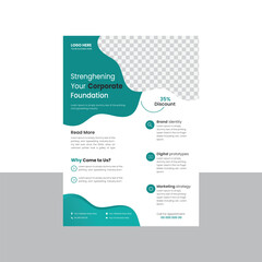Modern business flyer template design.