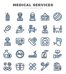 Set of MEDICAL SERVICES icons. Vector Illustration.