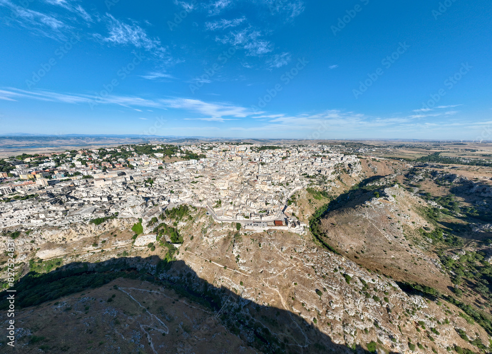 Poster aerial view - sassi di matera, italy