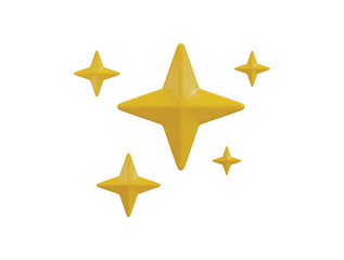 shine stars icon 3d rendering vector illustration