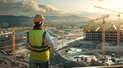 Leading the Way: Civil Engineer Supervising Infrastructure Construction