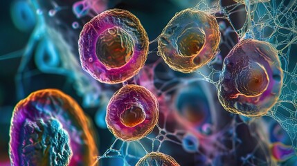 Obraz premium Microscopic image of fungal spores