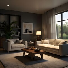 Fototapeta premium modern living room with sofa