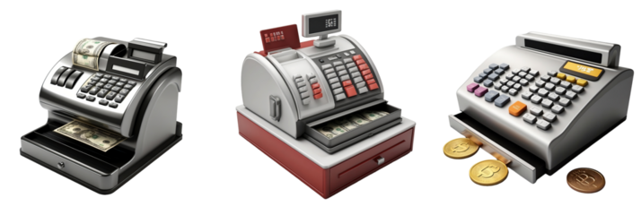 cash register isolated on transparent background