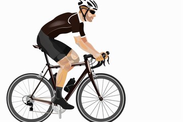Obraz premium Racing cyclist in action set. Fast road biker from side, front, back and three quarter view. Sports Banner Design. Editable vector illustration.