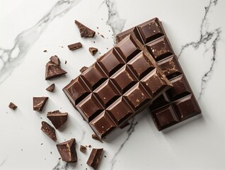 chocolate bar on a marble background