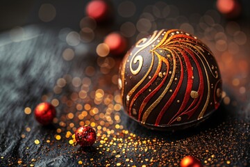 decorated chocolate bonbon