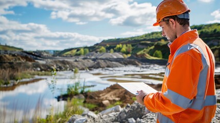 Environmental Engineer Evaluating Construction Project's Impact on Natural Habitat