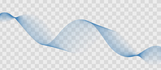 Abstract background with glowing wave. Blue gradient flowing wave lines. Modern wave lines. Shiny moving lines design element. Technology concept. Vector illustration on wave lines background