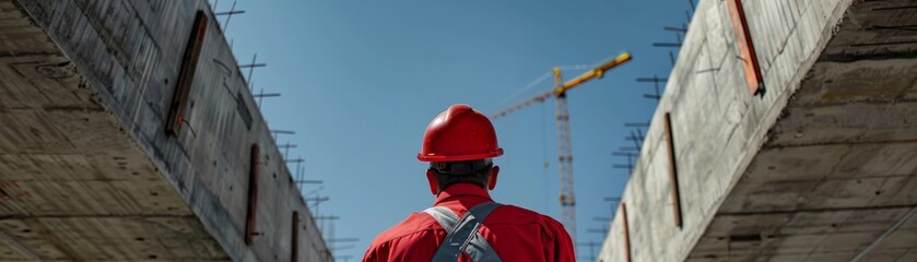 Diligent Civil Engineer Ensuring Safety Standards in Bridge Construction Project