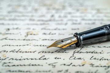 Fototapeta premium Crafting Words: Handwritten Letters on Vintage Stationery