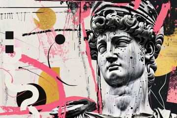 Obraz premium Abstract Ancient Mythology Stoic Figure Portraying the Stoicism Existence with Stoical Expressionism And Timeless Spirituality