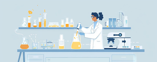 Innovative Chemical Engineer Conducting Experiments in Modern Lab Setting