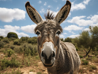 In a breathtaking moment, a donkey's majestic beauty shines in its natural habitat