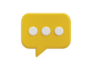 Chat message on speech bubble icon 3d rendering vector illustration