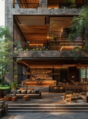 Obraz premium Modern Architecture Blending with Nature