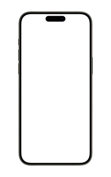 Mockup Iphone 15, 16 pro, 16 pro max. Realistic black mockup of new Apple Computers iPhone 14 mini blank screen mock. PNG image clay flat vector, line style screen template frame cutout dynamic island