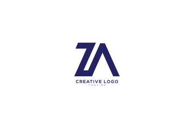 ZA Abstract initial monogram letter alphabet logo design