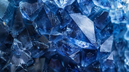 Close-Up of Smooth Polished Blue Crystals, Natures Sparkling Gemstone, Perfect for Background Texture, Wall Art Design