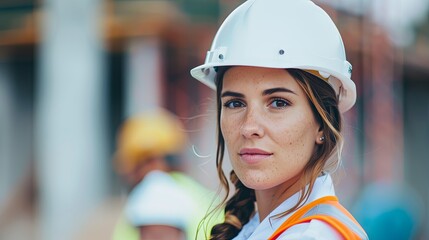 Confident Woman Leading Construction Site