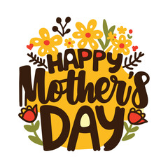 Fototapeta premium Happy Mother's Day Greeting with Floral Design