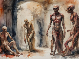 Demon Satan has a fierce appearance and a strong body.