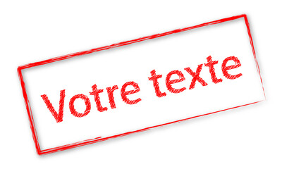 votre texte tampon rouge
