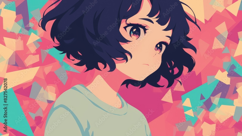 Poster illustration in 2d format eps 10 featuring a charming cartoon expression set against a colorful back