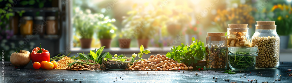 Poster vibrant cooking class with plant based recipes in high resolution image displaying healthy and susta