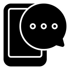 Phone Bubble Chat glyph icon