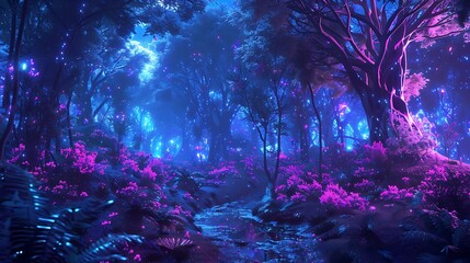 Enchanting Pixelated Woods: A Captivating Journey through a Digital Forest Wonderland, Where Nature Meets Technology in Harmonious Synthesis