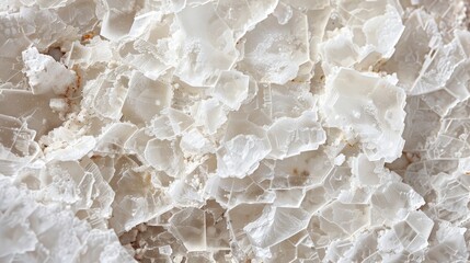 Close-Up of Textured White Salt Crystal Surface for Nature and Science Backgrounds