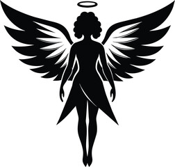 Angel Silhouette, Perfect for Religious and Spiritual Designs, church bulletins, religious event flyers, spiritual blog graphics, service programs, ceremony invitations, sympathy cards