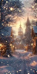 Silent Night in Snowy Christmas Town