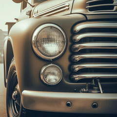 Vintage pickup, one of the round headlights
