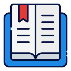Book filled line icon