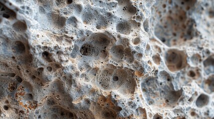 Rough Volcanic Pumice Stone Texture, Perfect for Natural Surface Backgrounds in Design and Art Projects