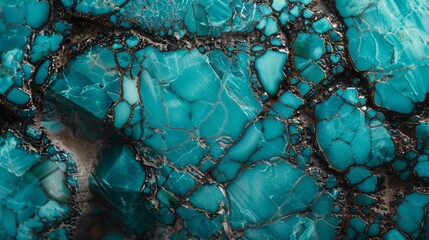 Polished Turquoise Gemstone Close-Up, Smooth Artistic Abstract Texture for Design and Decoration