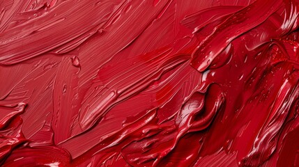 Textured Red Acrylic Paint Surface Perfect for Art, Design, and Backgrounds in Creative Projects