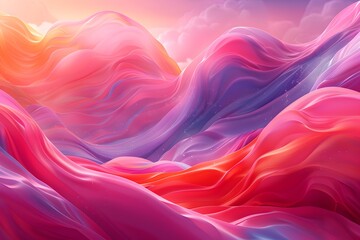 Fototapeta premium Vibrant Abstract Waves in Pink and Blue Hues for Backgrounds
